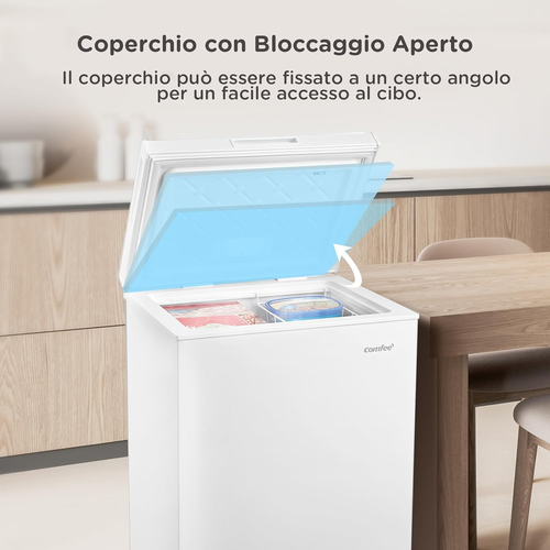 Comfee RCC146WH2EU(E) 143L Congelatore a Pozzetto Indipendente, Conversione Tra - Imagen 4 de 12