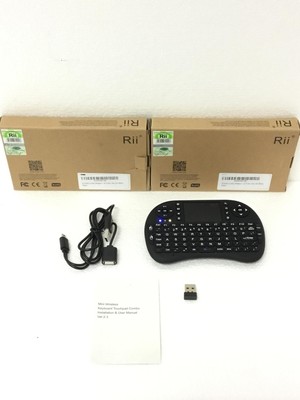 2x NEW Rii X000O8P18P Portable Wireless Keyboard with Touchpad Rechargeable Batt