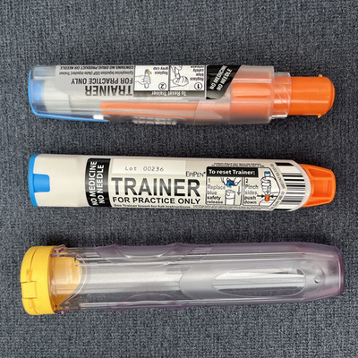 Lot of 2 Epi Pen Epipen Trainer No Box Needle No Medicine Cap Practice Training