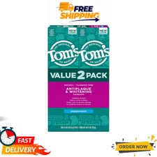 Tom’S of Maine Antiplaque and Whitening Fluoride Free Toothpaste, Peppermint, 2