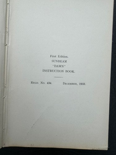 1934 Sunbeam Motor Car Dawn Automobile Owners Handbook Instructions Manual - Picture 3 of 5
