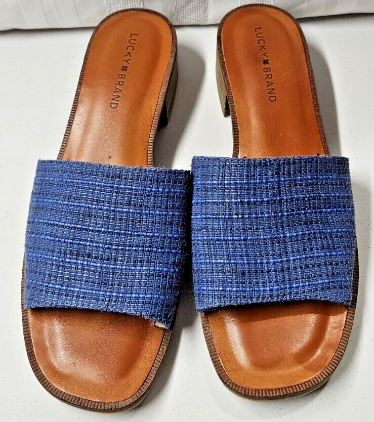 APL LUCKY BRAND sandali donna Frijana slide tessuto Pala naturale taglia 10M 42