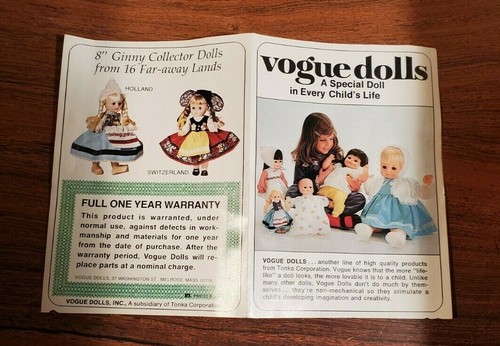 Vintage Vogue Ginny Drink Wet 12" Baby Doll w/ Original Box & Brochure - Picture 7 of 9