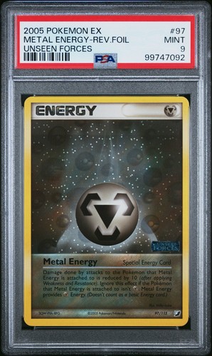 PSA 9 Metal Energy 97/115 3D Pokeball Reverse Holo EX Unseen Forces 2005 POP 22 - Picture 3 of 8