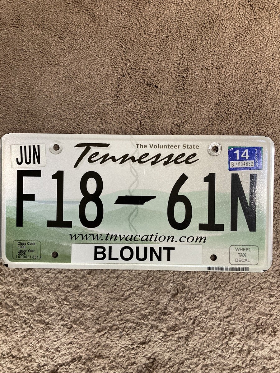 2014 Tennessee License Plate - F18 61N - Nice! | eBay
