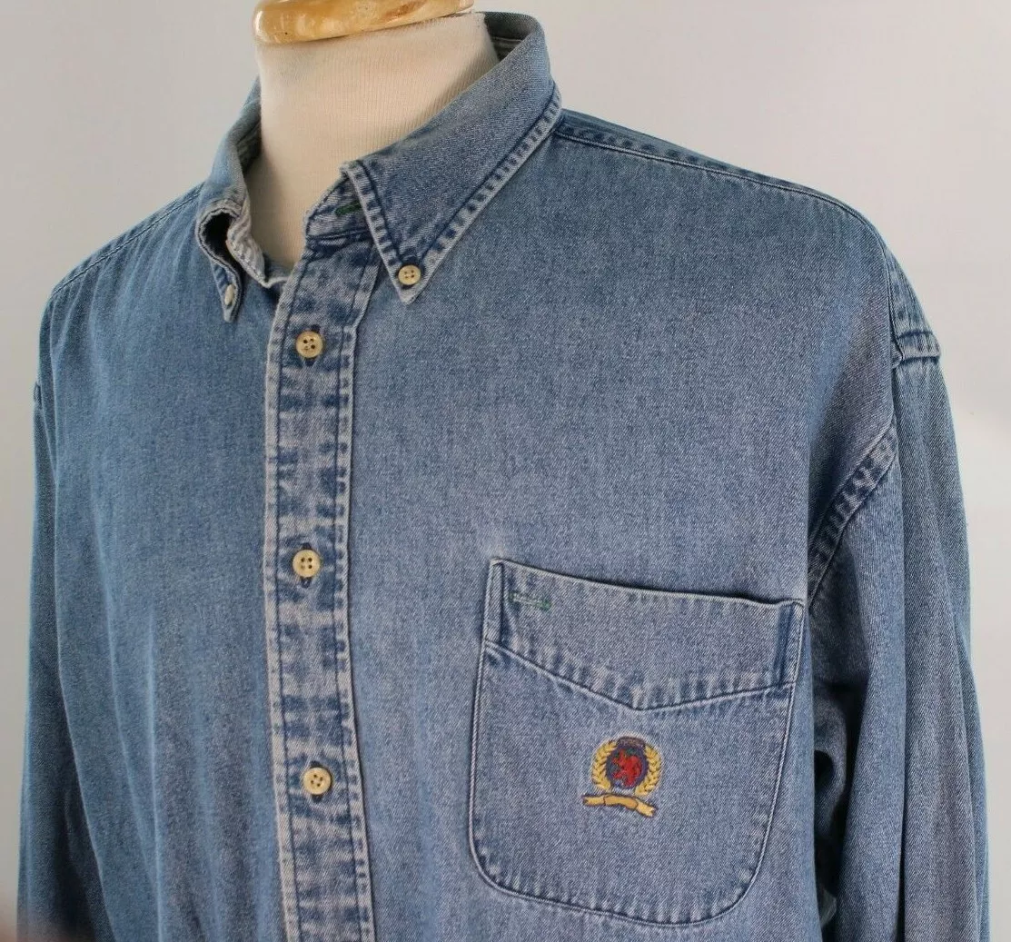 Tommy hilfiger clearance men's denim shirt