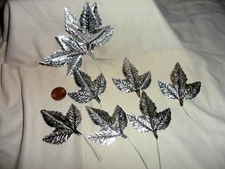 Vintage Silver Foil Rose Leaves made in Japan 