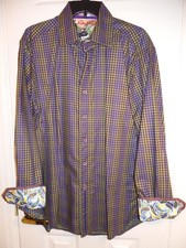 Men's Robert Graham Collared Button Down Long Sleeve Shirt XL EUC Checkered