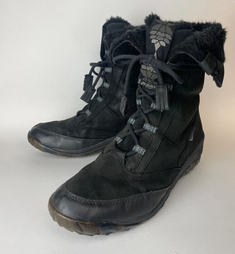 Cushe Alpine Cone Women's Black Winter Boots Size 8 Faux Fur Lined Lace-Up Grip - Image 2 of 4
