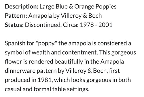 VILLEROY & BOCH AMAPOLA 8 1/4”SALAD/Luncheon Plates Circa 1978-2001 - Picture 11 of 11