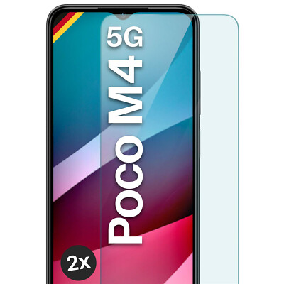 2x Echt Glas für Xiaomi Poco M4 5G Panzerfolie Hartglas Premium Displayschutz