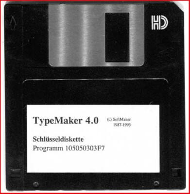 Diskette - TypeMaker Schlüsseldiskette - Version 4.0