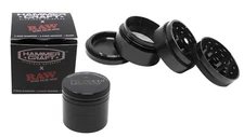 RAW X Hammercraft 4-Piece Herb Grinder - Black