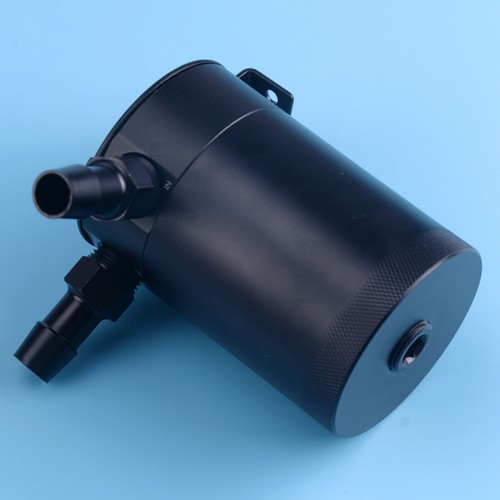 Fit Car Black 2-Port Compact Baffled Oil Catch Can Tank 3/8Inch NPT ...