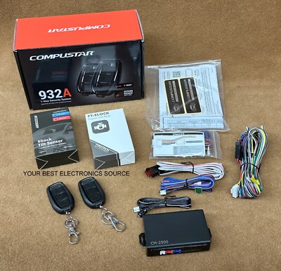 NEW Compustar CS932-A, 1-Way Security/Alarm, Keyless Entry, Shock Sensor
