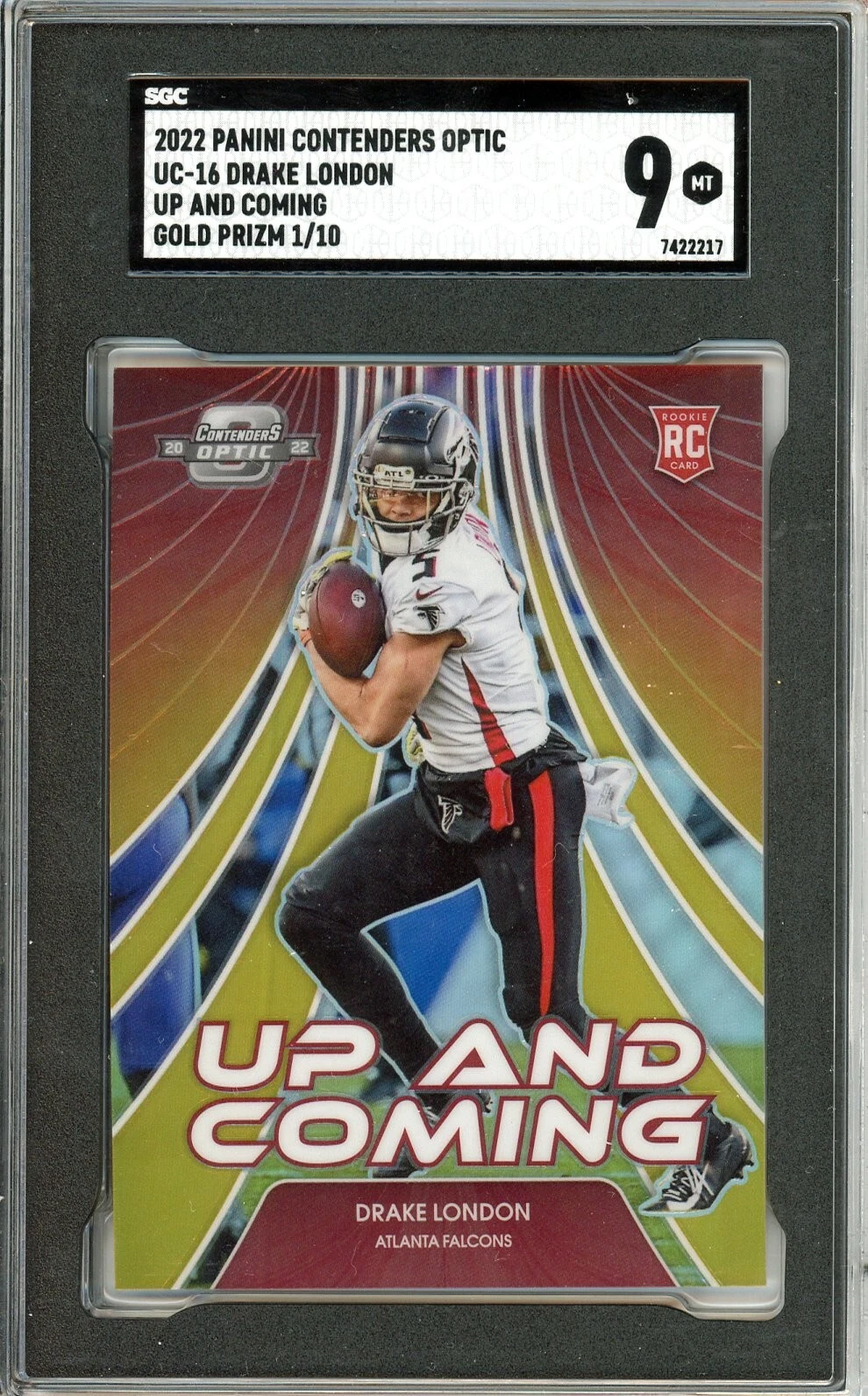 Drake London Panini Contenders Optic Up and Coming #UC16 Gold
