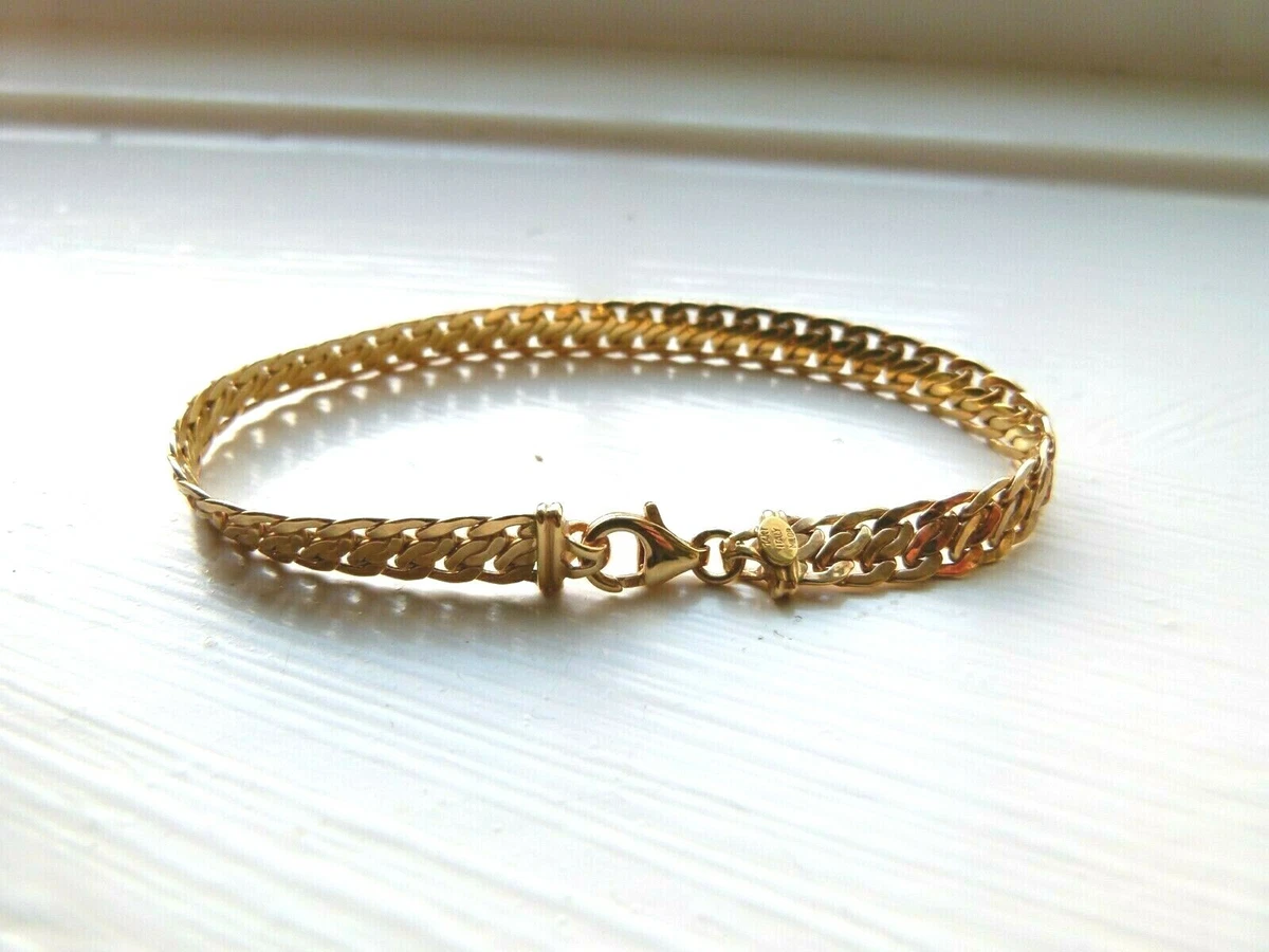 QVC MILOR Italy 14ct Yellow Gold Double Curb Link Chain 19cm 7.5
