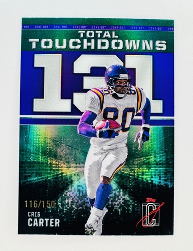 CRIS CARTER 2024 Topps Signature Class #ZO-7 Zone Out GREEN /150 Minnesota - 第 1/3 張圖片