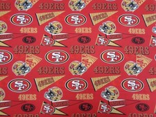 SAN FRANCISCO 49ERS NFL 44" WIDE 100 COTTON 1/2 YD PIECE BRAND NEW DESIGN
