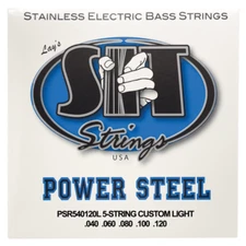 S.I.T. Power Steel Stainless Steel Bass Guitar Strings; 5-String gauges 40-120