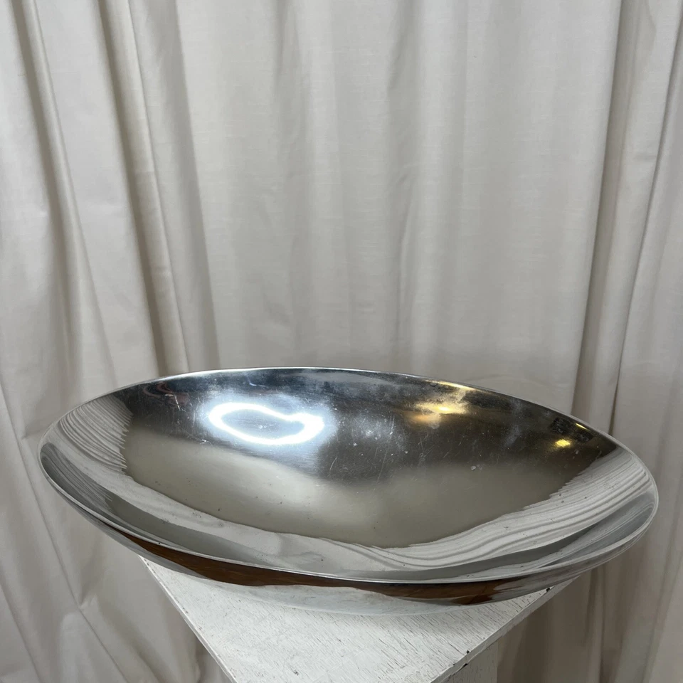 Frutero de plata moderno de mediados de siglo Hecho en México vintage primitivo MCM Foto 3 de 4