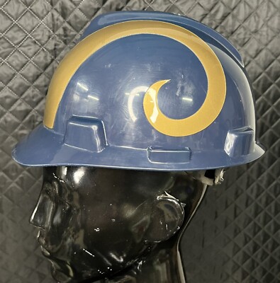 MSA NFL St Louis Rams V-Gard Hard Hat W/Ratchet Susp M LICENSED!