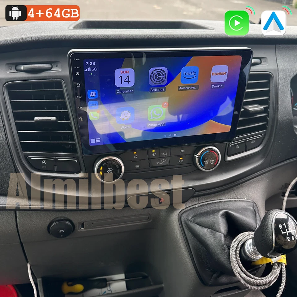 AIMILBEST 4+64GB For Ford Transit Custom 2018-2022 Android 14.0 CarPlay Radio GPS Sat Navi