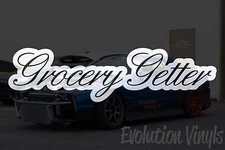 Grocery Getter Sticker Decal V1 - JDM Lowered Stance Low Drift Slammed Turbo NOS