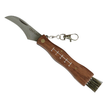 Pilzmesser Schwammerlmesser mit Bürste Pinsel und Skala Holzgriff 20,0 cm