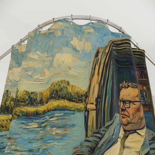 Tenda doccia A Van Gogh giù dal fiume stile Van Gogh stampa arredo bagno - Foto 3 di 5