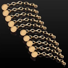 10pcs Dental Orthodontic Lingual Button Gold Plated Traiction Chain Round Mesh