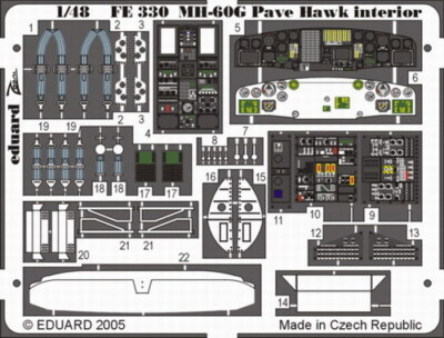 Eduard 1/48 MH-60G Pave Hawk Cockpit+Seatbelt (Italeri) FE330