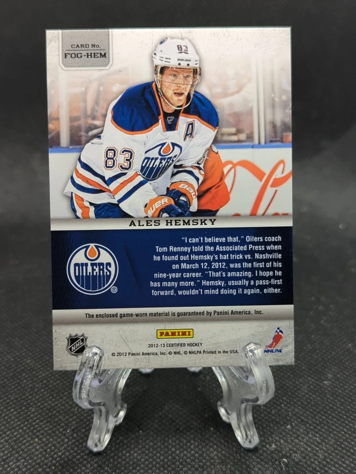 2012-13 Certified Fabric of the Game /299 Ales Hemsky #FOG-HEM Edmonton Oilers - Image 2 of 2