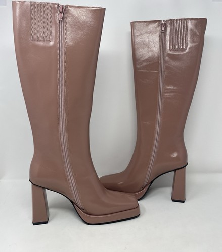 Jeffrey Campbell Maximal Block Heel Platform Knee High Boots Pink Women’s Sz 7.5 - Picture 6 of 10
