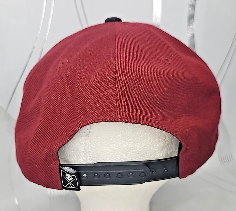 Sullen Art Collective New Era Burgundy Under Brim Embroidery Skull Snapback Hat - Image 4 of 4