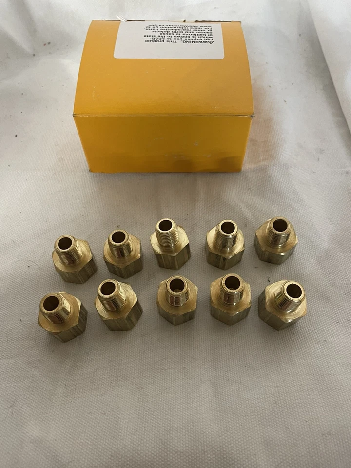 Qty (10) Parker 222P-6-4 Brass Reducing Adapter 3/8” FNPT To 1/4” MNPT, USA - Image 2 of 4