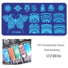 Owl Butterfly Birdcage Mandala Metal Nail Stamping Plates