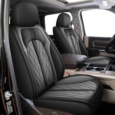 Faux Leather Truck 5 Seat Cover For Dodge Ram 2500 2002-2026 Crew Cab Blackgray Faux Leather Truck 5 Seat Cover For Dodge Ram 2500 2002-2026 Crew Cab Blackgray