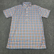 Collars & Co. Mens Dress Collar Polo Shirt Plaid Button Down Short Sleeve NWOT