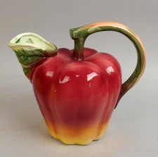 VINTAGE FIGURAL APPLE SIGNED JUICE / WATER PITCHER THE HALDON GROUP