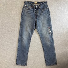 Levi's 501 Original High Rise Straight Leg Jeans 27x30 Blue Excellent Button Fly