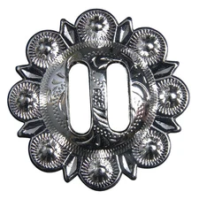 HILASON Set of 4 Western Screw Back Concho 1.5 In Slotted Bright Silver Saddle