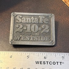 Vintage Early Railroad Belt Buckle Santa Fe 2-10-2 3010 Class Westside