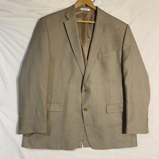 Chaps Sports Coat Blazer Mens 46R Beige Lined Notch Lapel Classic Long Sleeve