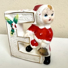 Lipper & Mann Noel Candle Holder Christmas Letter E replacement Japan Vintage