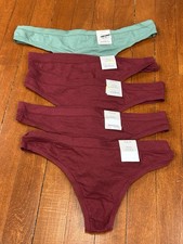 Lot of 5 Auden Cotton Blend Thongs Medium 8-10 NEW Burgundy Green