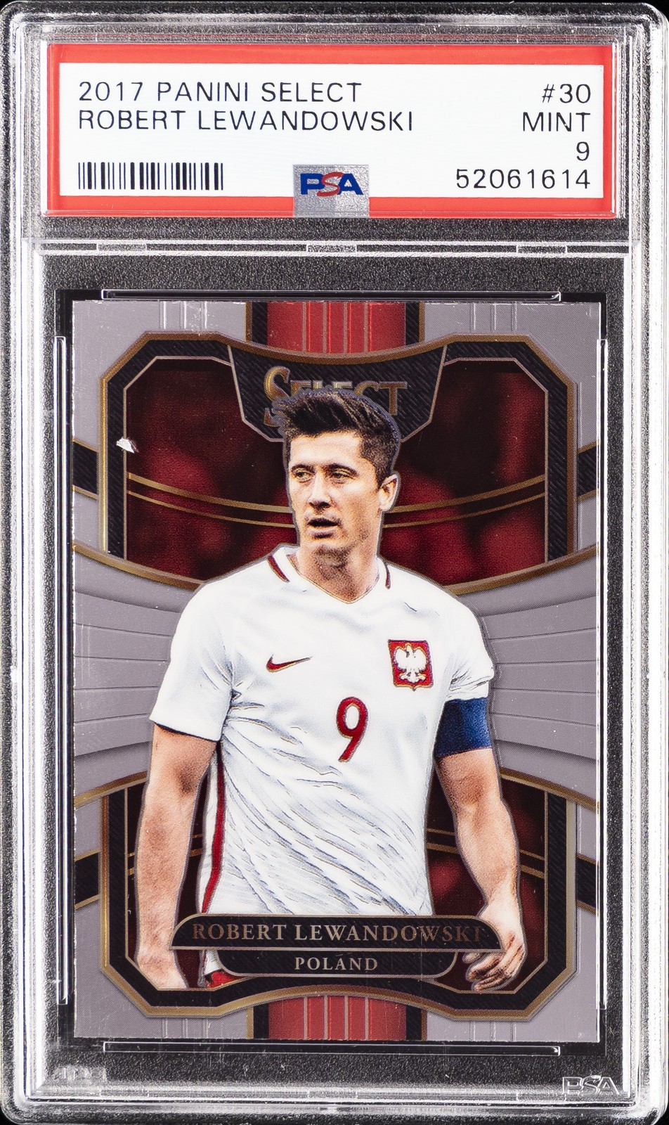 2017 PANINI SELECT #30 ROBERT LEWANDOWSKI PSA 9
