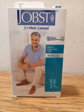 JOBST For Men Casual Medical Compression Stockings Large Black 20-30 mmHg
