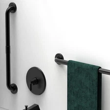 Dual Pack 1-1/4 x 24‘’ 2 Stainless Steel 24 Inch (Pack of 2), Matt Black 