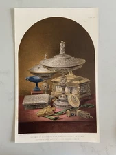 Antique Victorian Print Specimens of Silversmiths Work by Marrel Frères of Paris